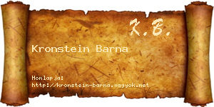 Kronstein Barna névjegykártya